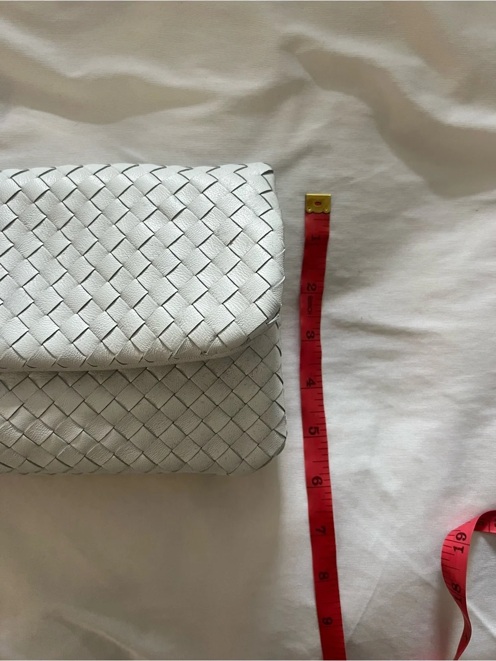 Intrecciato White Clutch
